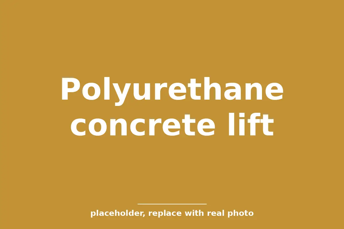 Polyurethane foam injected under a sunken concrete slab during concrete leveling in Tulsa