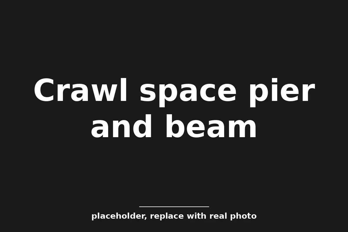 Crawl space under a Tulsa pier and beam home with piers and beams visible during crawl space repair
