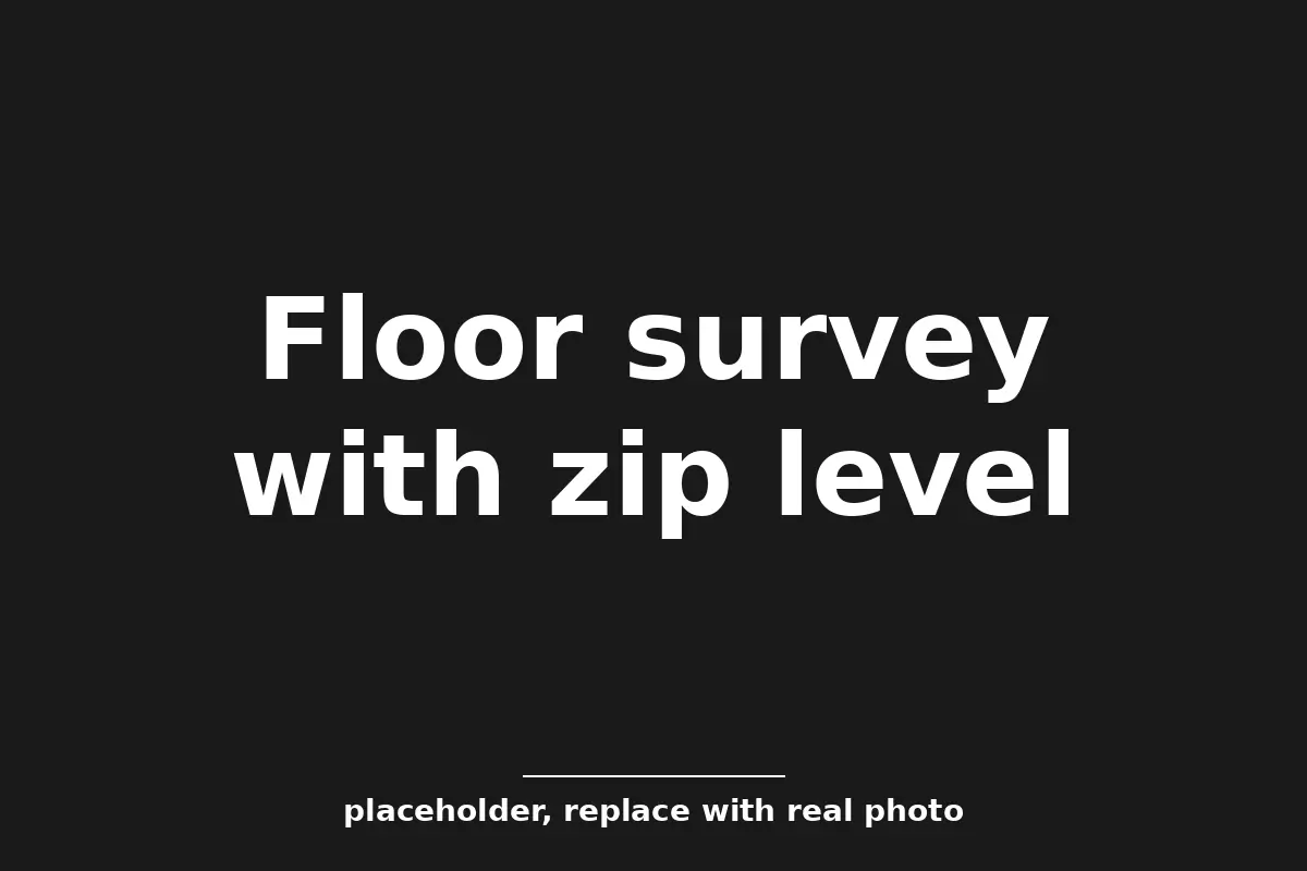 Zip level floor survey during a free foundation inspection in a Tulsa home